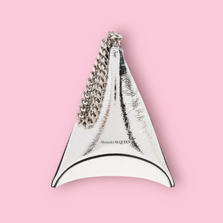 ALEXANDER McQUEEN - SILVER 'THE CURVE' POUCH Est. Retail Price $999 NWOT