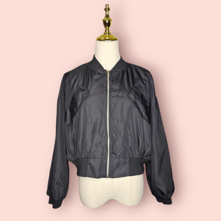 SWAN EMBROIDERED & SEQUIN BOMBER LIGHTWEIGHT JACKET