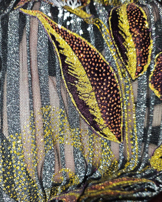 Vintage - 1970's METALLIC GLAMOUR DRESS WITH STUNNING PATCHED EMBELLISHMENTS