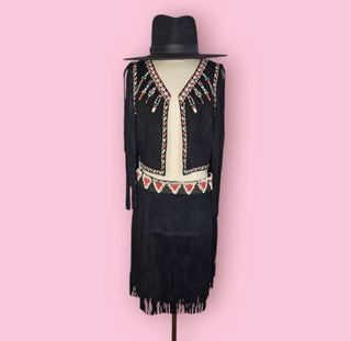 CHASING UNICORNS - THINGS I USED TO DO SUEDE FRINGE SKIRT BNWT RRP $350 Current Season