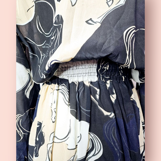 CHASING UNICORNS - WILD HORSES CROSS OVER SILK DRESS BNWT RRP $380