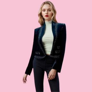 ISABEL MARANT - EMBELLISHED CROPPED WOOL BLAZER RRP $1695