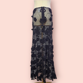 ZIMMERMANN - STUNNING BLACK CROTCHET MAXI SKIRT SAMPLE est. RRP $1200