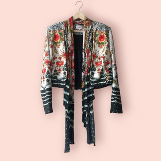 CAMILLA - 'LA ROSA' Black Floral Spanish Crop Jacket RRP $529 NWT