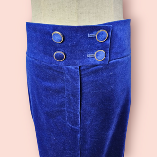 ZIMMERMANN - COTTON BLEND VELVET HIGH WAISTED FLARED PANTS RRP $1722