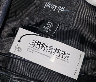 NASTY GAL-STAR & MOON EMBROIDED LEATHER JACKET & MATCHING SHORTS SET NWT RETAIL $1700