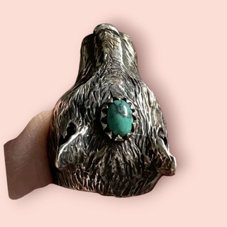 SPELL - ICONIC VINTAGE SILVER WOLF & TURQUOISE RING