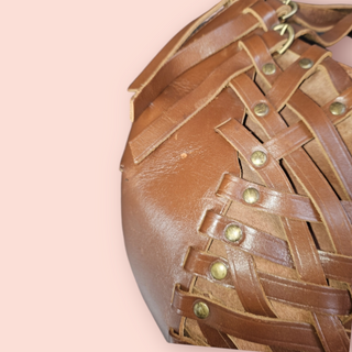 BALLY - VINTAGE LEATHER & SUEDE HOBO WOVEN SHOULDER BAG Est. RRP $1500