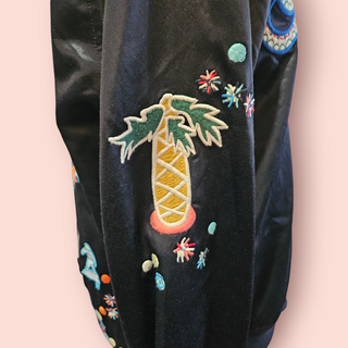 DIESEL- VINTAGE REVERSIBLE EMBROIDED PATCHED BOMBER JACKET Est. retail price $580