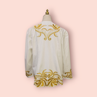 CHASING UNICORNS - '9O'S EMBROIDED JACKET' ANTIQUE WHITE BNWT est. RRP $490