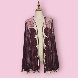 CHASING UNICORNS - "LITTLE WING" SILK VELVET JACKET with METALLIC GOLD DETAILING est. RRP $547