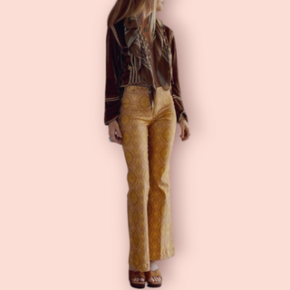 GOLDEN BROWN - LOVE HER MADLY JEAN - PAISLEY BNWT RRP $189 CURRENT SEASON