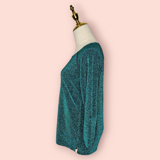 ONE TEASPOON - Emerald Shimmer Green Metallic Top est. RRP $119
