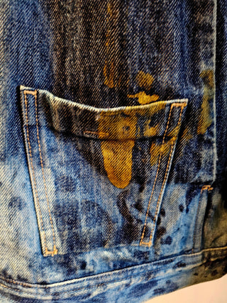 DIESEL - UNISEX 'STAY GOLD' GRAFITTI STYLE DENIM JACKET Est. retail price $549