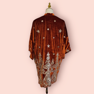 LENNI THE LABEL WHISKEY KIMONO & WHISKEY BELLS FLARED PANTS SET CURRENT SEASON RRP $487 BNWT