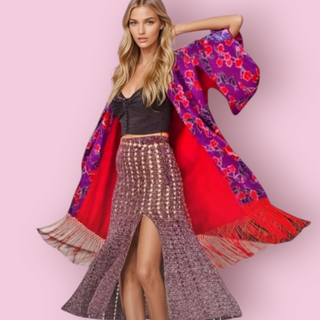 CHASING UNICORNS - FEELS LIKE LOVE PUURPLE CROTCHET SKIRT RRP $289