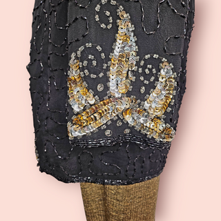 VINTAGE - AUTHENTIC 80'S HAND SEWN EMBELLISHED BEADED + SEQUIN JACKET COAT
