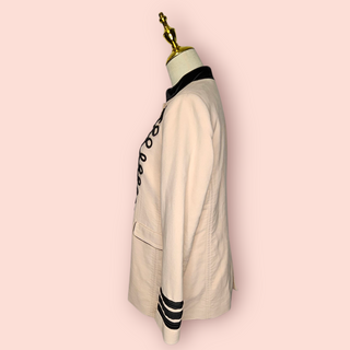 ZARA - MILITARY Light Pink Blazer with Braided Decorative Knots est. RRP $ 329