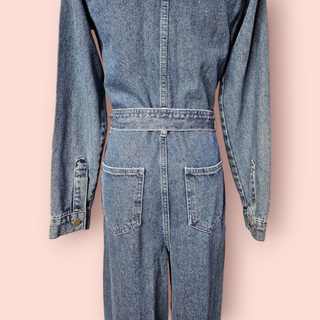 NASTY GAL - ZIP DETAILED BELTED WIDE LEG DENIM JUMPSUIT BNWT RRP $227