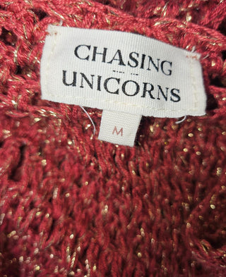 CHASING UNICORNS - DAY DREAMER CROTCHET LUREX MIDI DRESS RRP $425 CURRENT SEASON