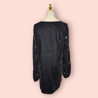 NASTY GAL - Velvet Celestial Tattoo Embellished Mini Dress est. RRP $340 NWT