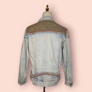 AUGUSTE - 'HAVANA NIGHTS STARGAZER' Distressed Denim Jacket est. RRP $220