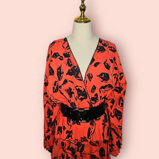 CHASING UNICORNS - 'UNDER A CHERRY BLOSSOM' Wrap Dress est. RRP $440 NWT