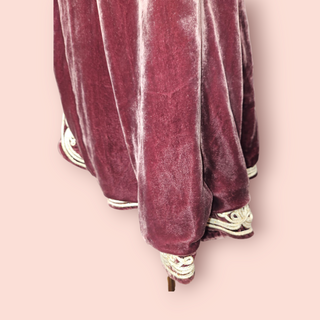 CHASING UNICORNS - "LITTLE WING" SILK VELVET JACKET with METALLIC GOLD DETAILING est. RRP $547