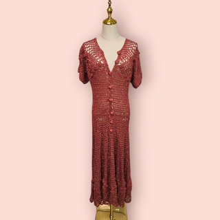 CHASING UNICORNS - DAY DREAMER CROTCHET LUREX MIDI DRESS RRP $425 CURRENT SEASON