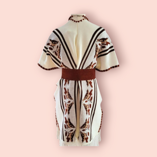 INDIAN APACHE STYLE OPEN PONCHO WITH FRINGE HEM - BNWOT