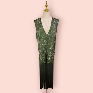 CHASING UNICORNS - SMOKE ON THE WATER BEADED + FRINGE VEST BNWT CURRENT SEASON RRP $540