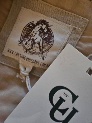 CHASING UNICORNS - 'THE ROAD LESS TRAVELLED' Hand Sewn Embroidered Open Jacket est. RRP $420