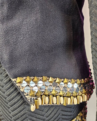 IXIAH - RARE DOUBLE FRONT ZIP EMBELLISHED BLAZER est. RRP $720