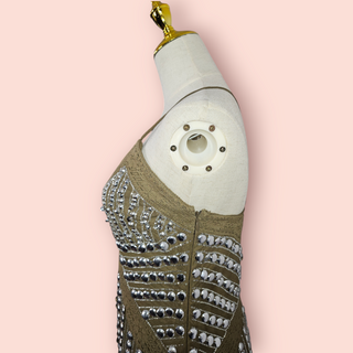 NASTY GAL - STUDDED LACE TRIM SLIP DRESS E.st Retail Price $220 BNWT