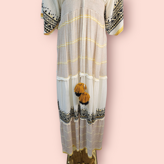 HEMANT & NANDITA - Bohemian Maxi Striped Dress Est. RRP $540