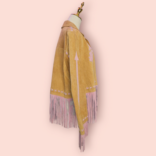 NASTY GAL - REAL SUEDE FLOWER DETAIL JACKET RRP $540 NWT