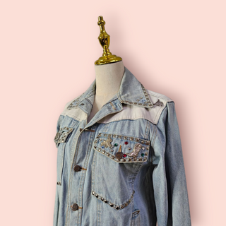 WHEELS AND DOLLBABY - VINTAGE EMBELLISHED DENIM JACKET