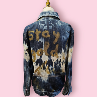 DIESEL - UNISEX 'STAY GOLD' GRAFITTI STYLE DENIM JACKET Est. retail price $549