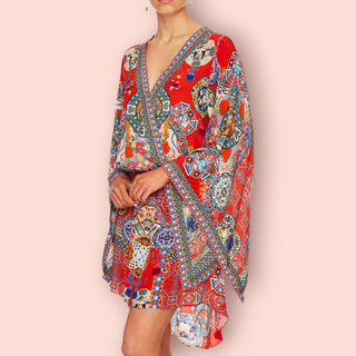 CAMILLA - 'FOUND IN TRANSLATION' V-neck Kimono Dress RRP $670 NWT