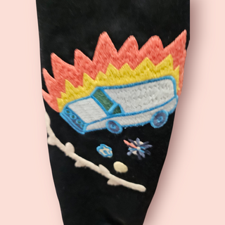 DIESEL- VINTAGE REVERSIBLE EMBROIDED PATCHED BOMBER JACKET Est. retail price $580