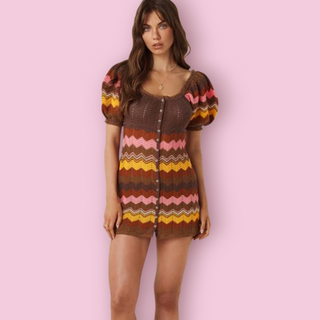 SPELL - ZIGGY CROCHET MINI DRESS RRP $269 BNWT