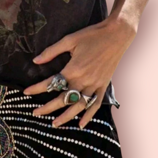 SPELL - ICONIC VINTAGE SILVER WOLF & TURQUOISE RING