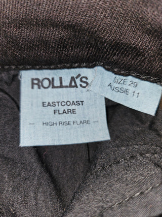 ROLLAS - "EASTCOAST FLARE" BLACK RRP $160 High Rise