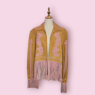 NASTY GAL - REAL SUEDE FLOWER DETAIL JACKET RRP $540 NWT