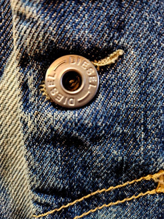 DIESEL - UNISEX 'STAY GOLD' GRAFITTI STYLE DENIM JACKET Est. retail price $549