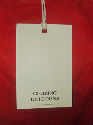 CHASING UNICORNS - 'ITS ONLY ROCK N ROLL' EMBROIDERED COTTON VELEVET LONG LINE JACKET est. RRP $720 NWT