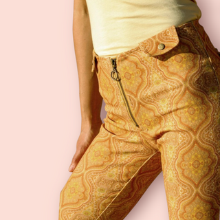 GOLDEN BROWN - LOVE HER MADLY JEAN - PAISLEY BNWT RRP $189 CURRENT SEASON