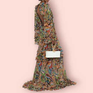 ETRO - Bohemian Silk Maxi Multicolour Paisley Dress RRP $6069 NWT