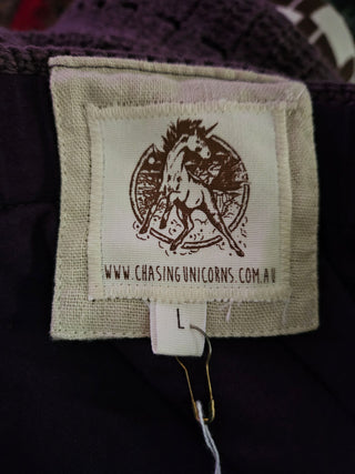 CHASING UNICORNS - FEELS LIKE LOVE PUURPLE CROTCHET SKIRT RRP $289