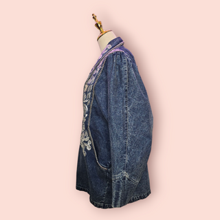 AMERICAN CLASSICS - VINTAGE 80s EMBROIDERED & EMBELLISHED WESTERN STYLE DENIM JACKET